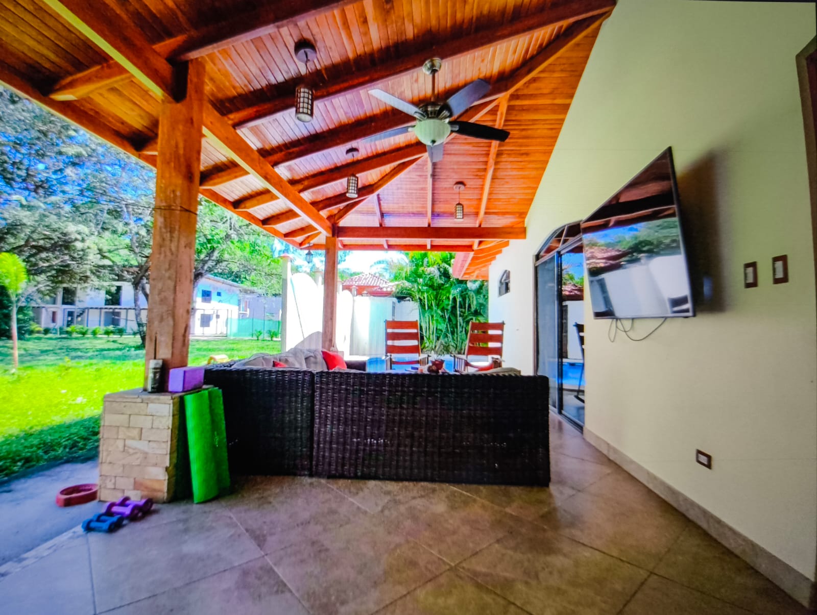 covered terrace seating villa serenity samara