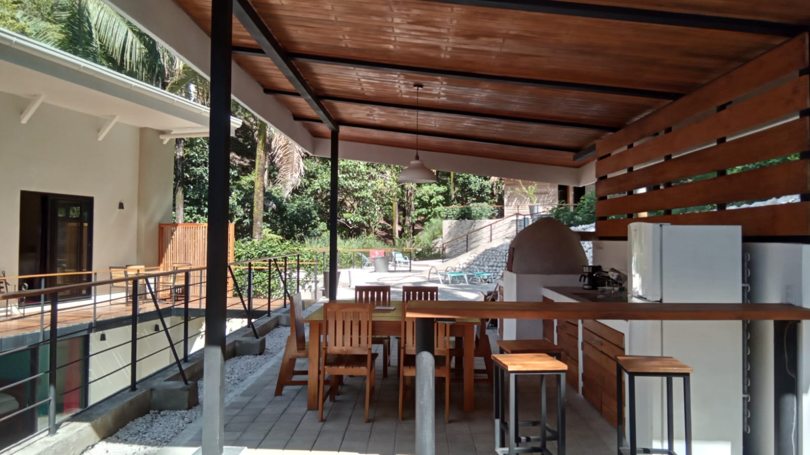 outdoor rancho dining area in jungle villa for sale in samara costa rica