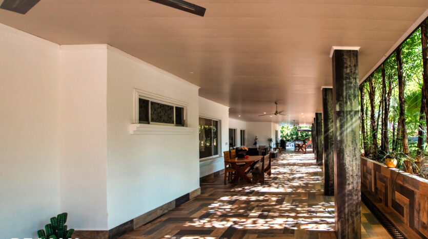 outdoor terrace seating area villa de palmas puerto carrillo